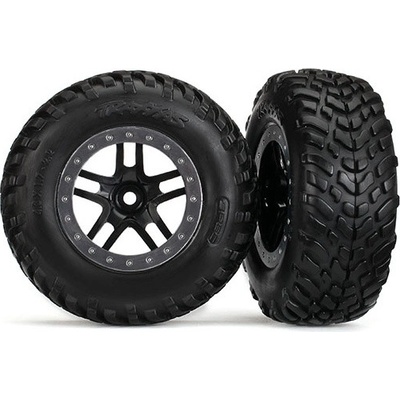 Traxxas koleso 2.2/3.0" disk SCT Split-Spoke čierny-saténový pneu SCT 2 2WD predné
