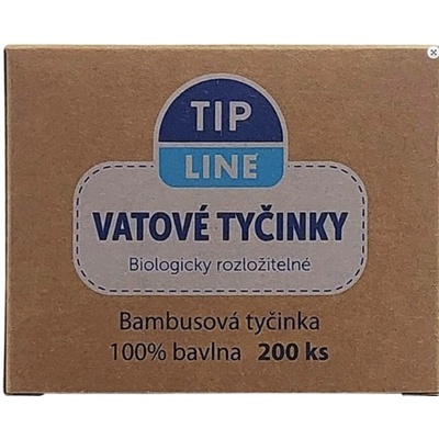 Tip line vatové tyčinky eco papírová krabička 200 ks