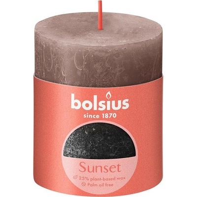 Bolsius Rustic, Vianočná, Sunset Creamy Caramel+ Anthracite 80/68 mm