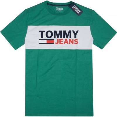 Tommy Hilfiger pánské tričko s krátkým rukávem Essential Wide Logo grn