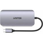 Unitek 5Gbps Active USB-C Hub, 2x HDMI 4K, Card Reader, RJ-45, PD 100W