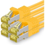 1aTTack. de Cat. 7 network cable 7.5 m yellow pack of 5 Cat7 Ethernet cable network LAN cable raw cable 10 Gb s SFTP PIMF LSZH set patch cable with Rj 45 plug Cat. 6a - 4251073616247