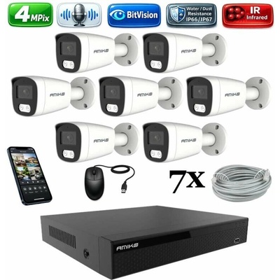 Amiko IP 7 kamerový set 4Mpix Tube 1401K7