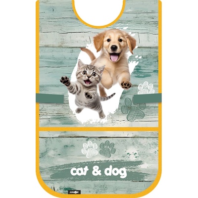 Junior dětská zástěra/pončo pro výtvarnou výchovu S8 - Kočka a pes – Zboží Dáma