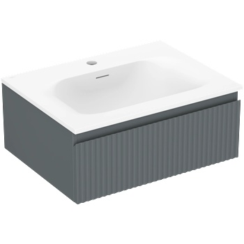 Mexen Rivel шкаф за баня 60 см с мивка Vela, 1 чекмедже, оребрен, графит мат/бял мат - 91A20-06023-1-BF66-W23M01 (91A20-06023-1-BF66-W23M01)