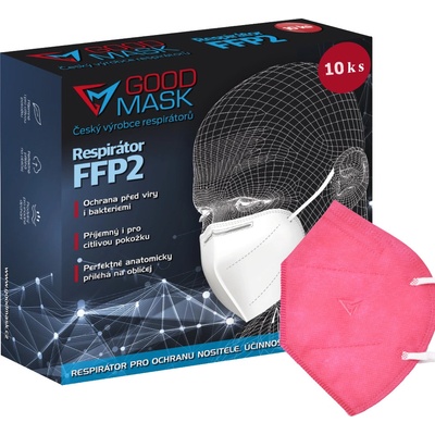 Good mask respirátor FFP2 Červený 10 ks – Zboží Dáma