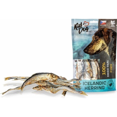 KIDDOG SUPER PREMIUM 100% dried real fish islandský herinek 14 cm / 100 g