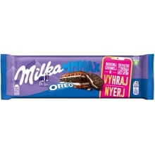 Milka Oreo mléčná čokoláda z alpského mléka s kakaovou sušenkou a vanilkovou mléčnou náplní 300 g