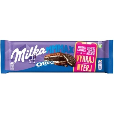 Milka Oreo mléčná čokoláda z alpského mléka s kakaovou sušenkou a vanilkovou mléčnou náplní 300 g