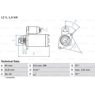 BOSCH STARTER 0 986 022 730