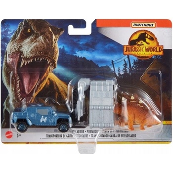 Mattel Jurský svět Matchbox Dinokáry Stegosaurus Claw Carrier