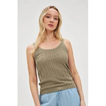 Moodo Маслинен памучен потник Moodo | Zelen | ЖЕНИ | XS