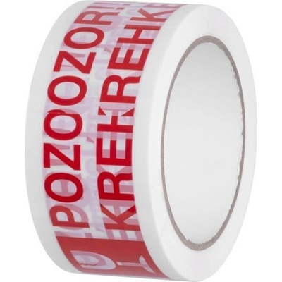 Strend Pro Páska lepiaca výstražná 50 mm x 66 m Pozor krehké červeno-biela