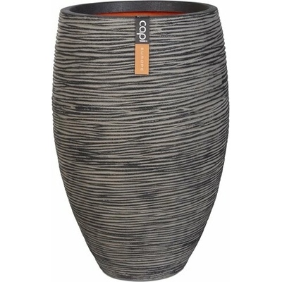 Capi Europe Květináč kulatý Rib NL, Capi, 51 cm, výška 72 cm, recyklovatelná PE směs, anthracite