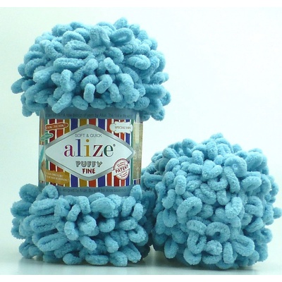Alize příze Puffy Fine 414 Ledově modrá