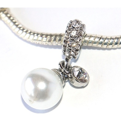 Fashion Jewerly Korálek Přívěsek Perla s kamínkem Královský květ Queen Pearl 2974