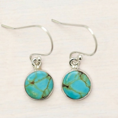 Nefertitis Tyrkys modrý náušnice stříbro Ag 925 E607 NF56532 0,9 cm, 2,3 g