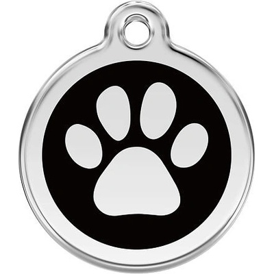 Red Dingo známka Paw Print Black Tlapka černá L 37 mm – Zboží Dáma