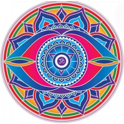 Mandala okenná nalepovacia - Čakra Tretie oko