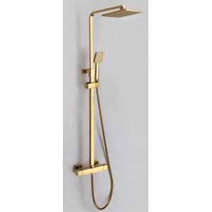 Inter Ceramic ТРЪБНО ОКАЧВАНЕ ДУШ ict6222gold ТЕРМОСТАТИЧНА КВАДРАТ ЗЛАТО (ict 6222gold)