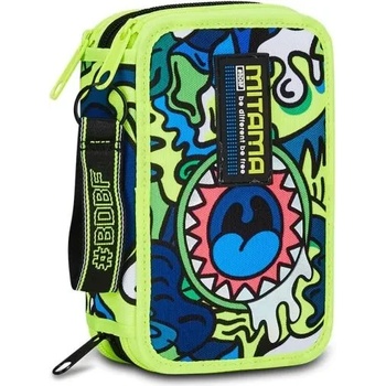 Mitama Fluo Monster ученически несесер с 3 ципа, ПЪЛЕН