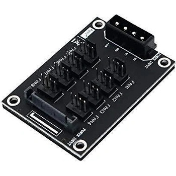 Сплитер за 8x 4-Pin Вентилатора с Molex и SATA Захранване (8P-FAN-HUB-4P)