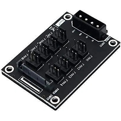 Сплитер за 8x 4-Pin Вентилатора с Molex и SATA Захранване (8P-FAN-HUB-4P)