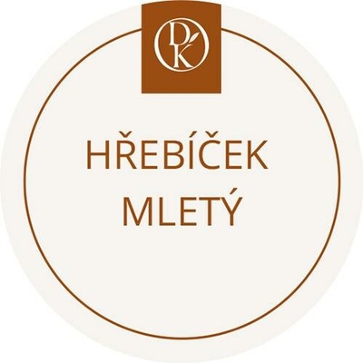 Davídkovo koření Etiketa Hřebíček mletý béžová průměr 4,5 cm 1 ks