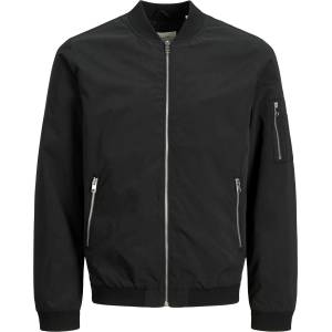 Jack and Jones Яке Jack and Jones Mens Rush Water-Resistant Long Sleeve Bomber Jacket - Black