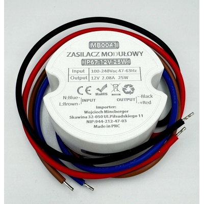 LED zdroj do krabice, 0,84A, 25W, IP67, 12V