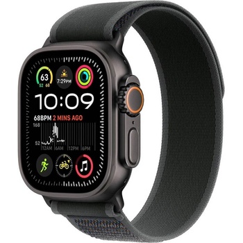 Apple Оригинална текстилна каишка за Apple Watch Ultra, Ultra 2 49мм - Apple Trail Loop S/M (черен) (myq53zm/a)