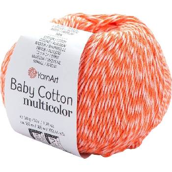 YARNART Baby Cotton Multicolor 5216 Neon Orange Плетива прежда (Baby Cotton Multicolor 5216)