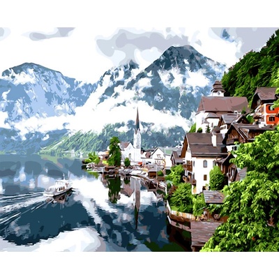 Maľovanie podľa čísiel Na jazere Hallstatt