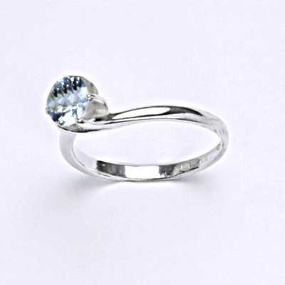 Čištín stříbrný s akvamarínem zásnubní T 1059 A