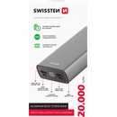 Swissten Aluminum 20000 mAh 20W Power Delivery šedá