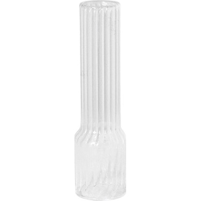 Strömshaga Skleněný cylindr na petrolejovou lampu Ribbed Low, čirá barva, sklo – Zboží Dáma