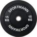 Sportmann Тежест Каучукова броня sportmann - 15 кг / 51 мм - черна