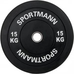 Sportmann Тежест Каучукова броня sportmann - 15 кг / 51 мм - черна