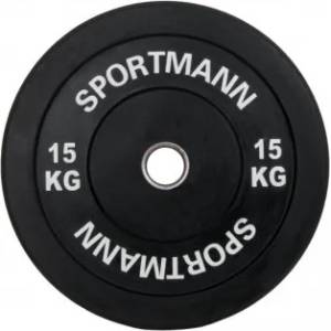 Sportmann Тежест Каучукова броня sportmann - 15 кг / 51 мм - черна
