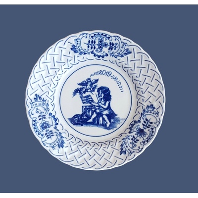 Český Porcelán Dubí Cibulák Tanier Výročný 2019 reliéfny závesný 18cm Originálny