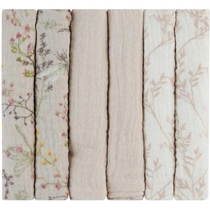 KikkaBoo Kikkaboo Комплект от 6 броя муселинови кърпички 30x30см - Secret Garden Beige (31103010109)