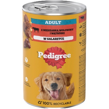 PEDIGREE Adult 1200g консерва - пълноценна влажна храна за възрастни кучета, с говеждо месо в желе