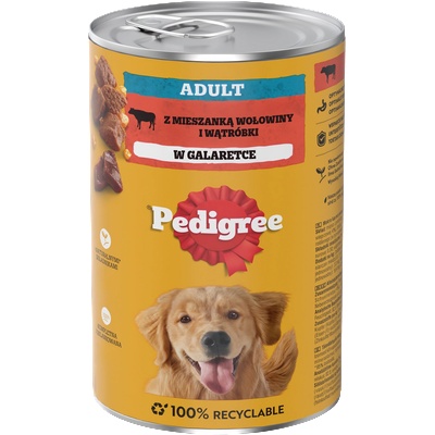 PEDIGREE Adult 1200g консерва - пълноценна влажна храна за възрастни кучета, с говеждо месо в желе