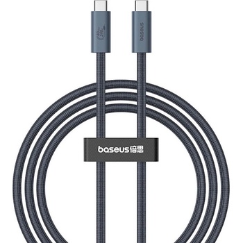 Baseus Здрав USB4 кабел с въжена оплетка за устройства с USB-C порт (100 см) - Baseus Flash USB4 USB-C to USB-C Fast Charging Cable 240W (черен) (CB000068)