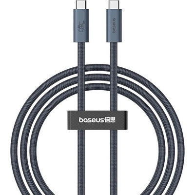 Baseus Здрав USB4 кабел с въжена оплетка за устройства с USB-C порт (100 см) - Baseus Flash USB4 USB-C to USB-C Fast Charging Cable 240W (черен) (CB000068)