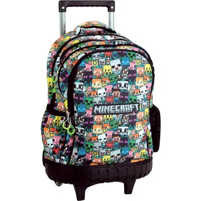 Minecraft Ученическа раница на колела Minecraft Chibi, с подвижна стойка (316-04078)