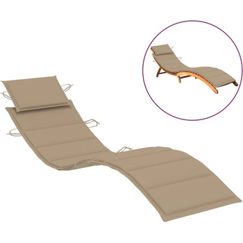 Image 1 of vidaXL Шалте за шезлонг, бежово, 186x58x4 см, Оксфорд плат (314161)