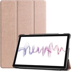 Gigapack Huawei MediaPad M6 10.8 LTE GIGAPACK Калъф с функция „FLIP с ефект на кожа, настолна стойка, РОЗЕВО-ЗЛАТЕН (GP-89133)