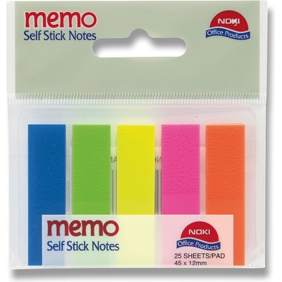 Noki Film Index - samolepicí záložky - 45 × 12 mm, 5 barev × 25 ks