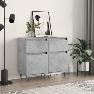 vidaXL Бюфети 2 бр бетонно сив 40x35x70 см инженерно дърво (831157)